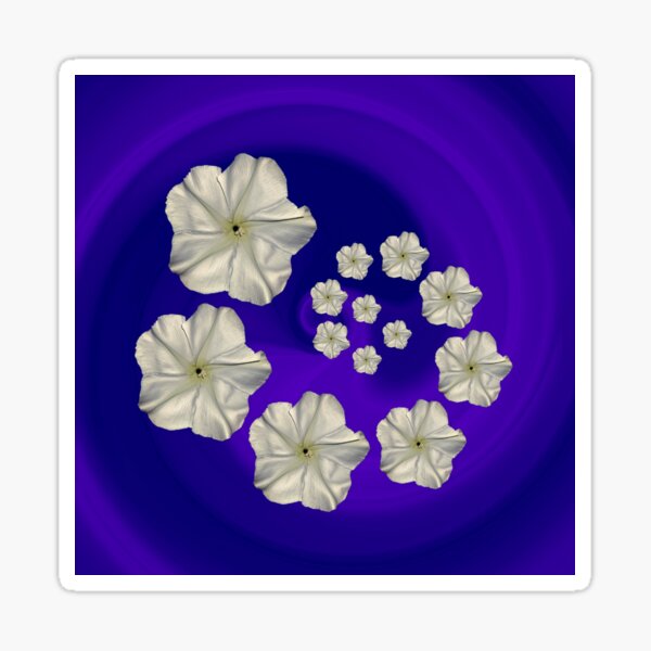 Spiral Moon Flower Purple/Blue Swirl Sticker