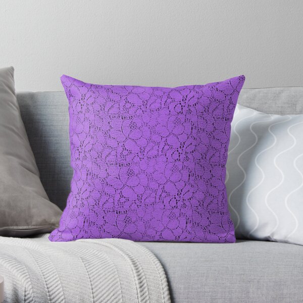 Purple lace Throw Pillow