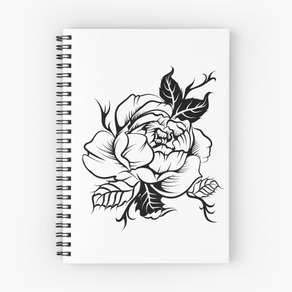 Item preview, black and white tattoo peony designed and sold by ativka.