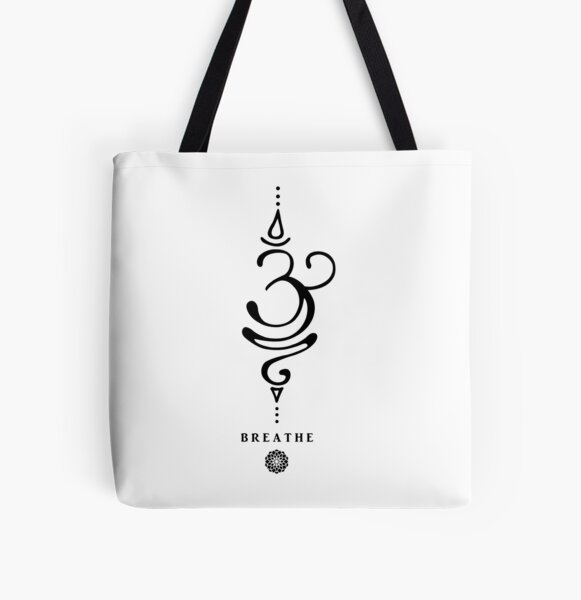 Sanskrit Breathe Symbol All Over Print Tote Bag