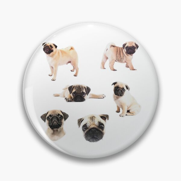 Item preview, Six pugs Cute line-art Dog Designs designed and sold by BayRosePets.