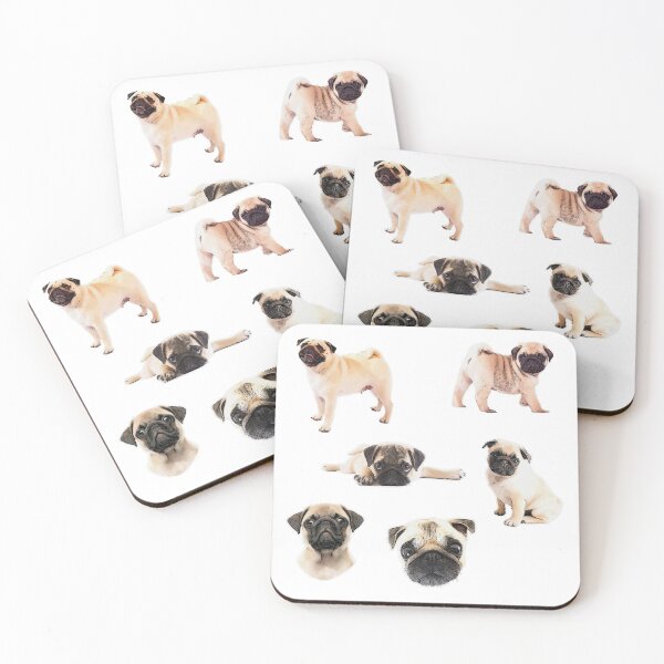 Item preview, Six pugs Cute line-art Dog Designs designed and sold by BayRosePets.