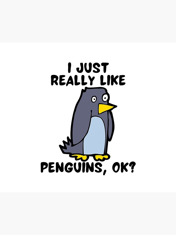 Thumbnail 6 of 6, Throw Blanket, I just really like penguins, OK?! designed and sold by Melin-aRT.