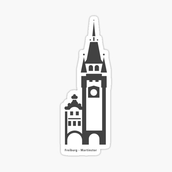Freiburg Martin's Gate Landmark Icon Sticker