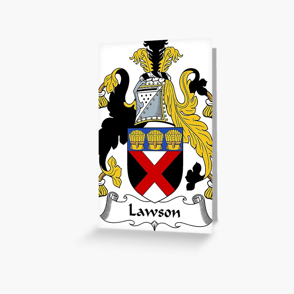 "Lawson Coat Of Arms / Lawson Family Crest" Greeting Card By ...