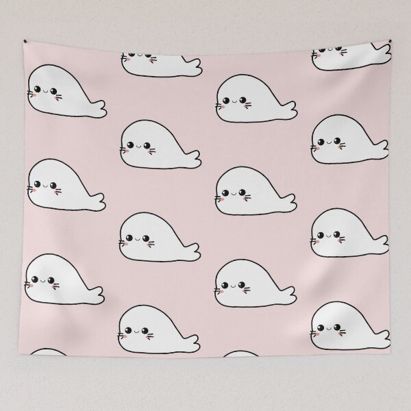 Item preview, Cute Kawaii White Seal designed and sold by MirkasDesign.