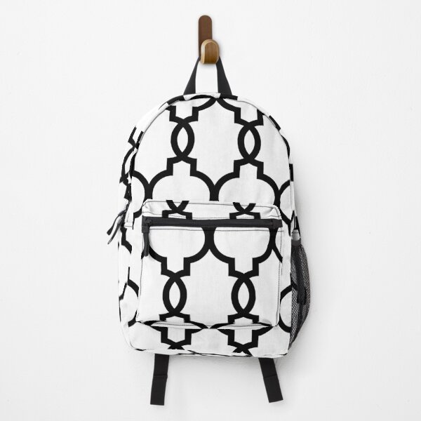 Item preview, Moroccan Quatrefoil Lattice Pattern Black & White designed and sold by tonymagnerart.