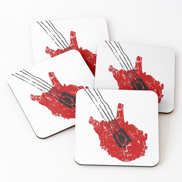 Item preview, Distressed Red Electric Bass Guitar designed and sold by JoBella-Designs.