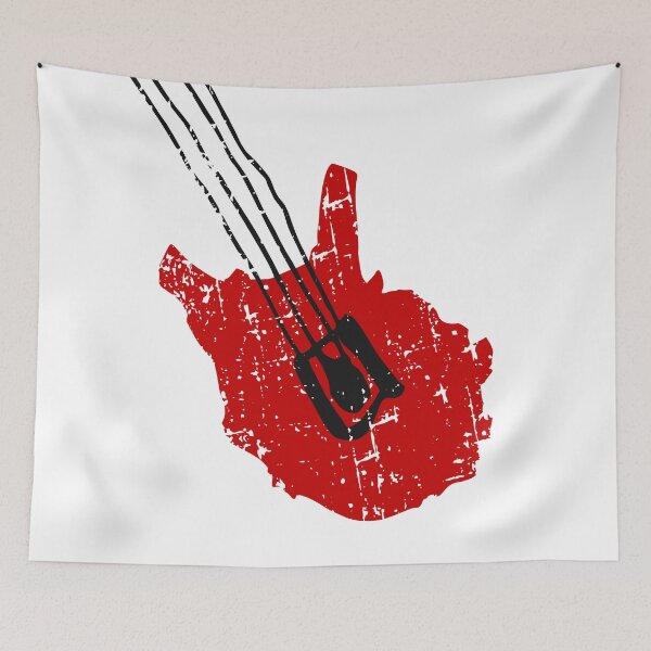 Item preview, Distressed Red Electric Bass Guitar designed and sold by JoBella-Designs.