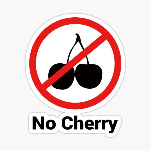 "No cherry" Sticker for Sale by haruka Redbubble