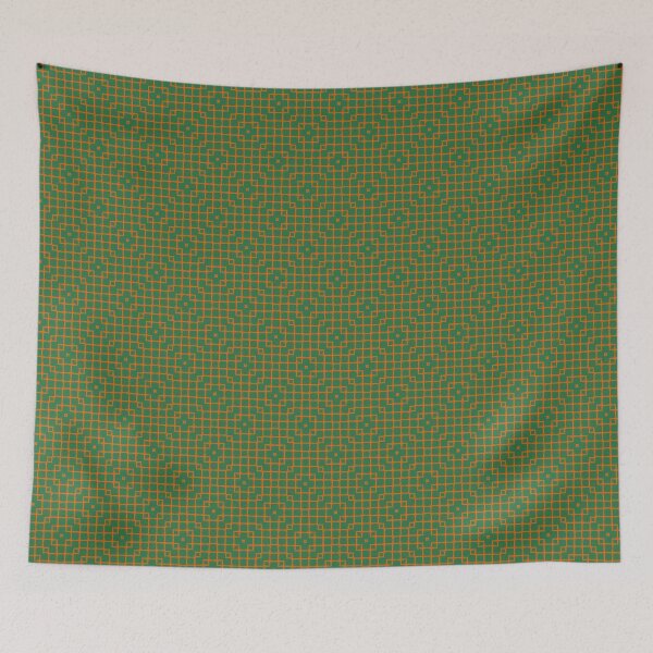 Item preview, Geometric Pattern Mesh Green Orange designed and sold by Antava.