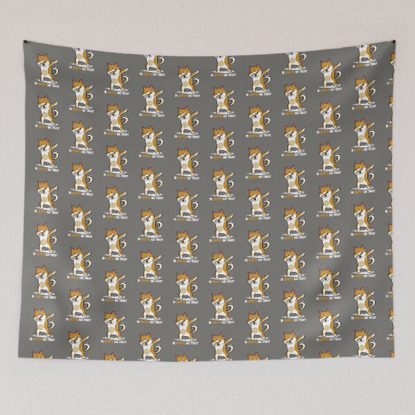 Item preview, Crypto Dogecoin shiba inu dog dabbing cartoon  / In crypto we trust designed and sold by portrait4you.
