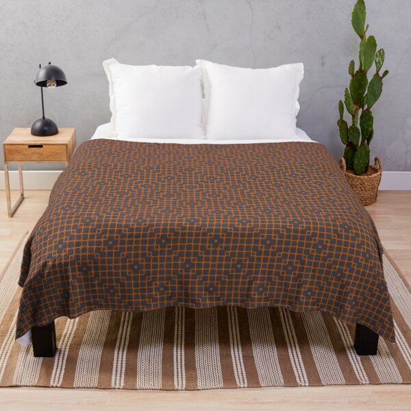 Item preview, Geometric Pattern Mesh Grey Orange designed and sold by Antava.