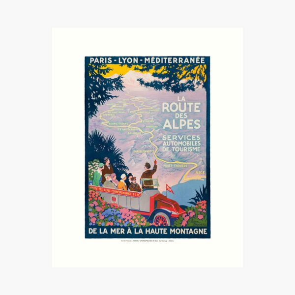 Item preview, 1920 France La Route Des Alpes PLM Travel Poster designed and sold by retrographics.