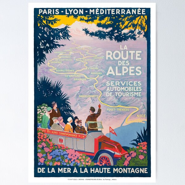Item preview, 1920 France La Route Des Alpes PLM Travel Poster designed and sold by retrographics.