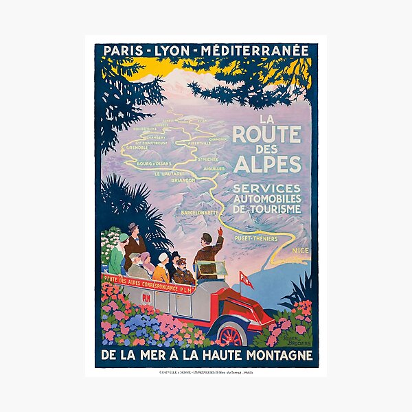 1920 France La Route Des Alpes PLM Travel Poster Photographic Print