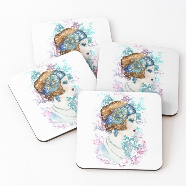 Item preview, Twenties 1920's Art Deco Lady Watercolour Art  designed and sold by CrazyCatx.