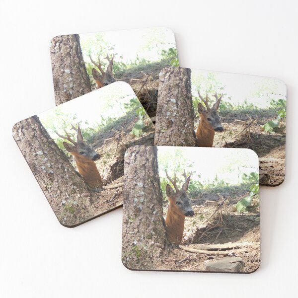 Item preview, Tuscan Deer Fawn Behind a Tree in Tuscany Italy designed and sold by CasaDiLavanda.