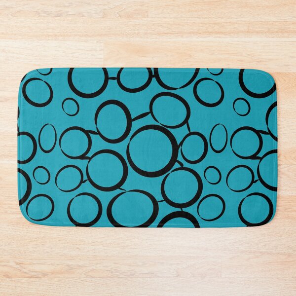 Item preview, Turquoise background with black bubble pattern designed and sold by Brontorino.