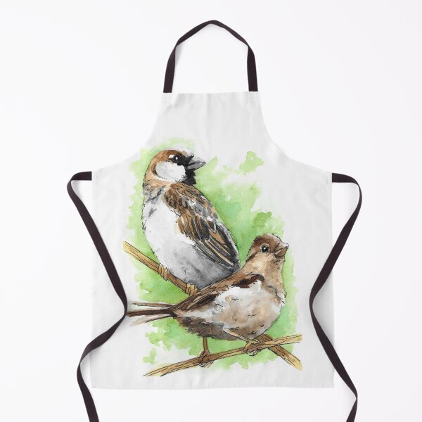 Item preview, Watercolor European House Sparrows designed and sold by BlackGoatPrints.