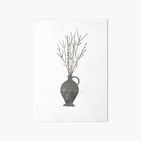 Roman vase with branches Art Board Print