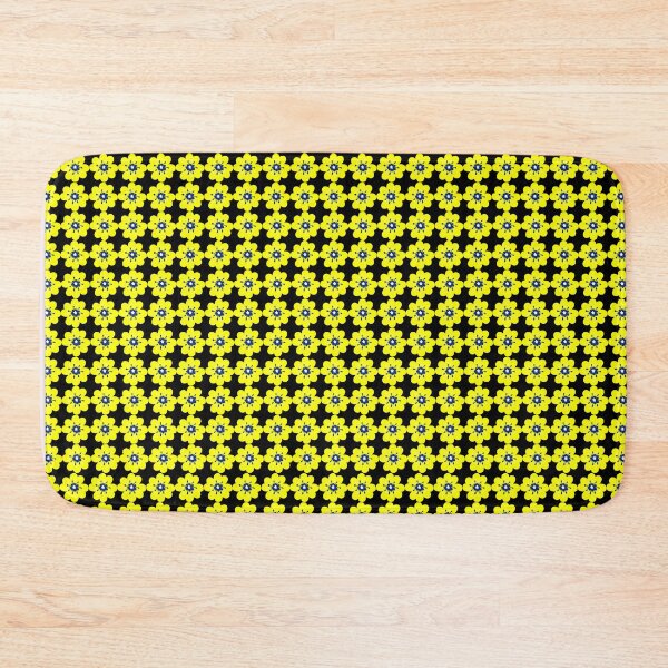 Item preview, Yellow Flower with Black Background Pattern  designed and sold by HappinessWorld.