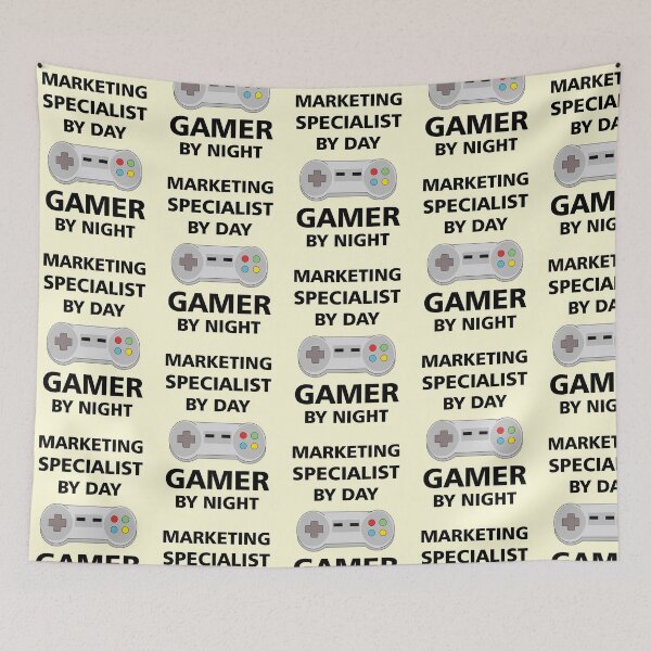 Item preview, Marketing specialist by day gamer by night, funny games lovers marketing specialist job, marketing specialist humor, marketing specialist joke, marketing specialist meme, designed and sold by SGS-.