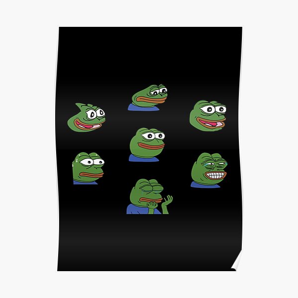 Pepe Twitch Emotes Pack 1 Poster By OldDannyBrown Redbubble