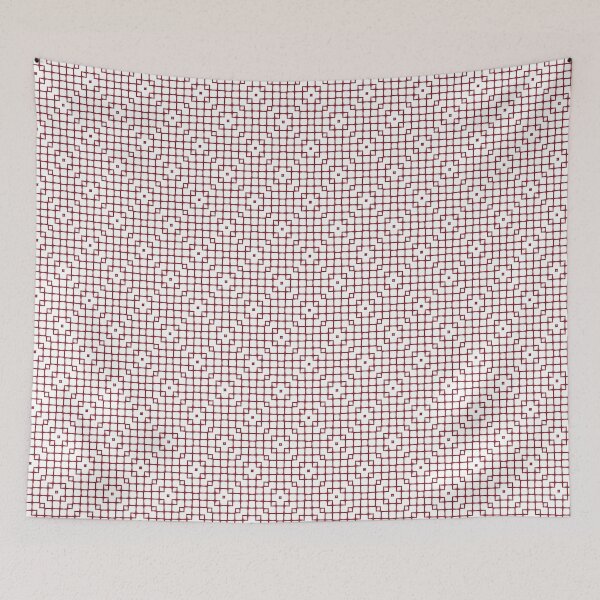 Item preview,  Geometric Pattern Mesh White Burgundy designed and sold by Antava.