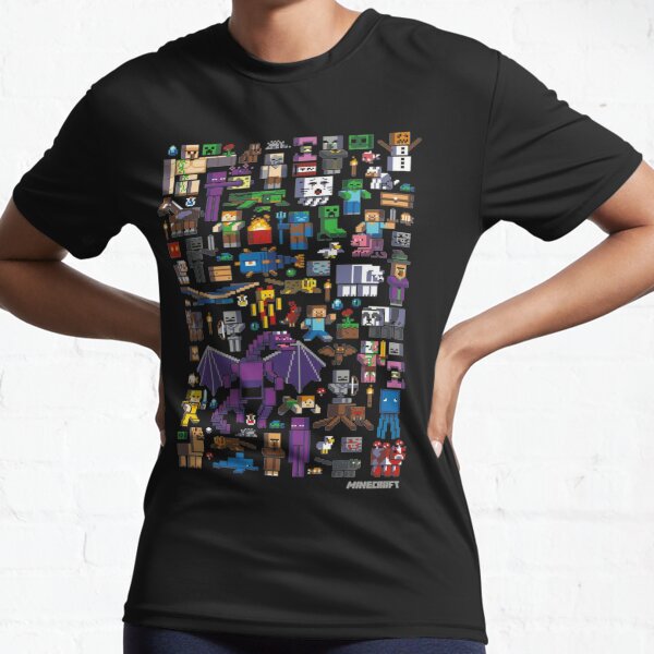 All minecraft characters . Active T-Shirt
