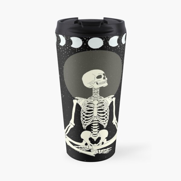 Moon Phase Meditation Skeleton Travel Mug