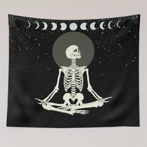 Item preview, Moon Phase Meditation Skeleton designed and sold by mockerydesigns.