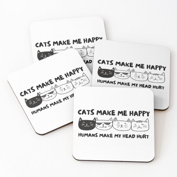Item preview, Cats make me happy. Humans make my head hurt. designed and sold by Melin-aRT.