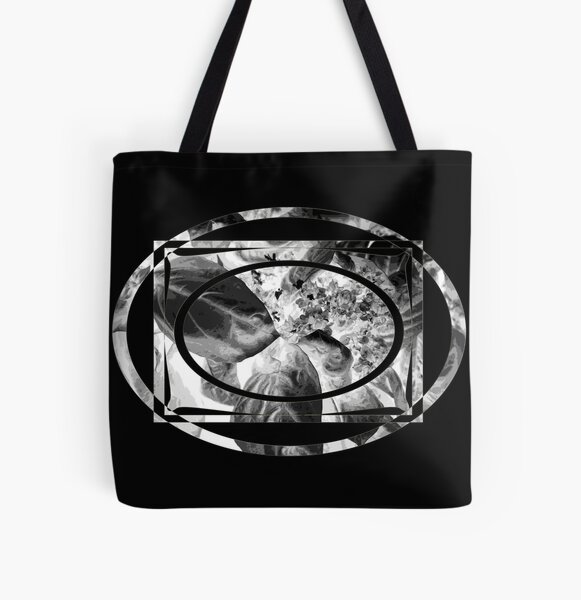 leafy nest for flowers in b&w All Over Print Tote Bag