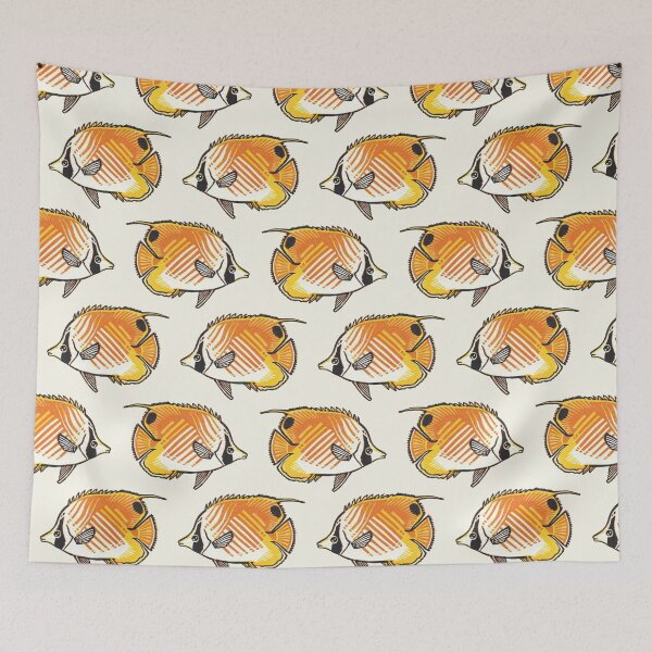 Item preview, Chaetodon auriga - Threadfin Butterflyfish designed and sold by softbiology.