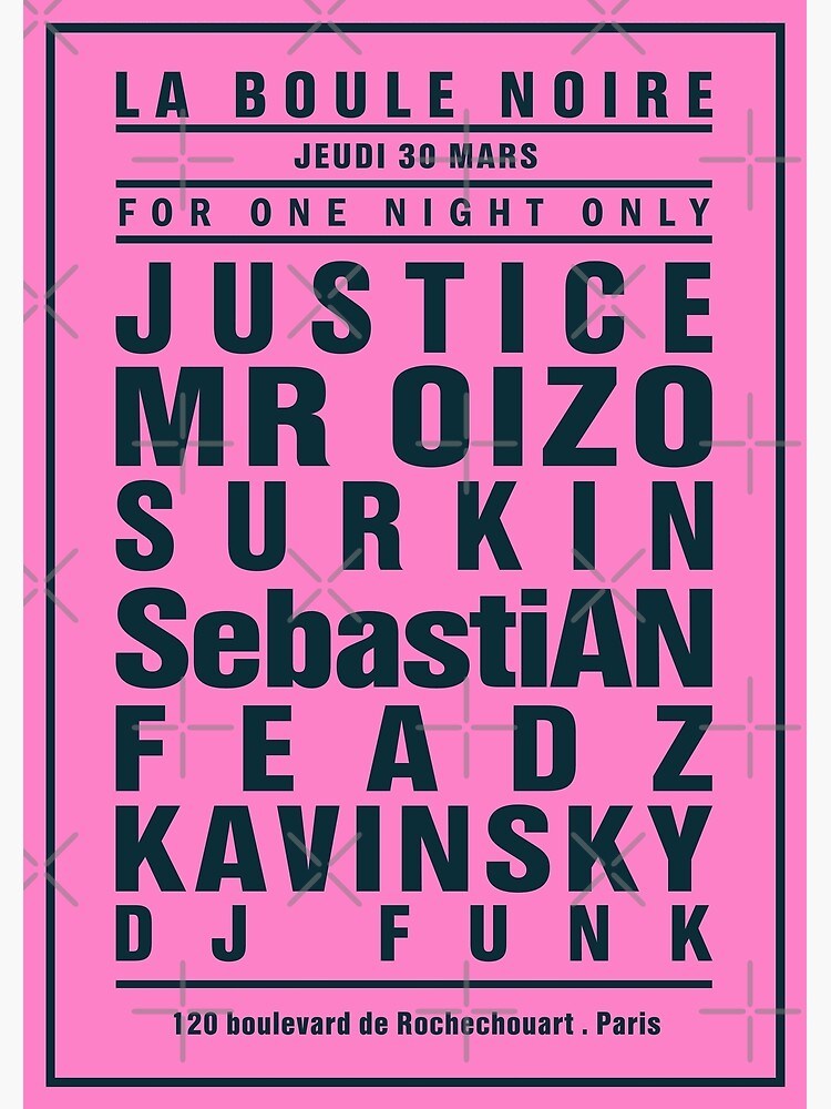 “Paris poster dream concert LA BOULE NOIRE: vintage pink model from La