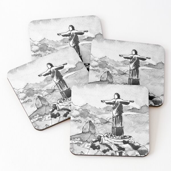 Item preview, Rio De Janeiro Brazil Black and White Watercolor Painting designed and sold by TheJoeyStudio.