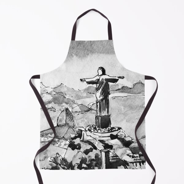 Item preview, Rio De Janeiro Brazil Black and White Watercolor Painting designed and sold by TheJoeyStudio.