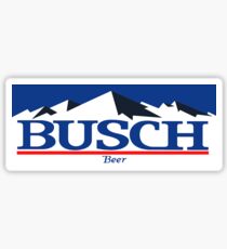 busch, buschlight, beer, drink, thin, mountain. Sticker