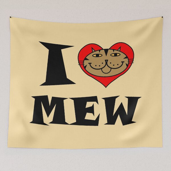 Item preview, I HEART MEW - BLACK AND BROWN STRIPE CAT designed and sold by RawSunArt.