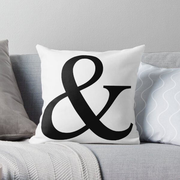 Ampersand sign, and sign Throw Pillow