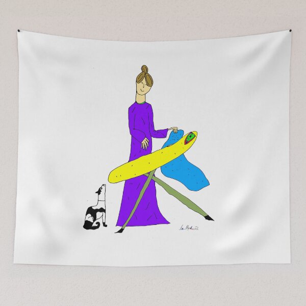 Item preview, grandmother with a cat ironing clothes designed and sold by lamrvet.