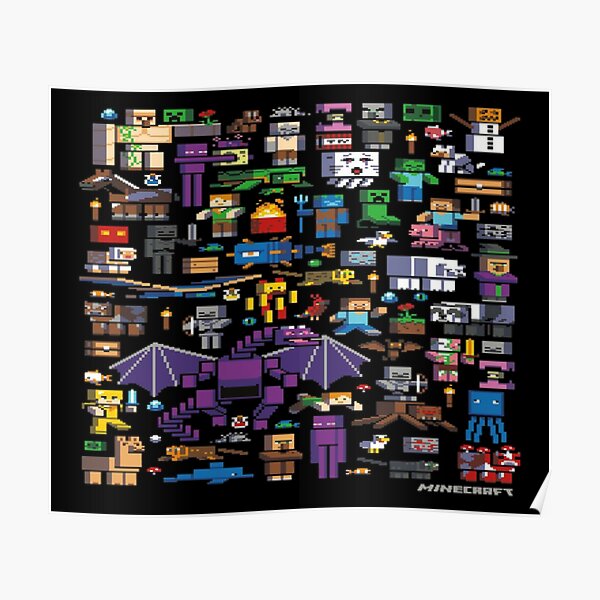 All minecraft characters . Poster