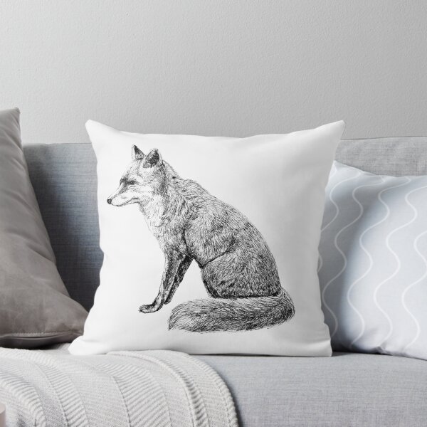 Item preview, Cute Felix Fox Black Pen Illustration designed and sold by InkyArtStudio.