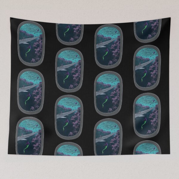 Item preview, Fantasy Plane Under Water Mermaid Drawing Procreate Illustration designed and sold by CheHojas.