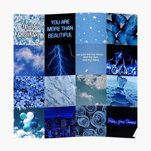 Baby Blue Aesthetic Posters Redbubble