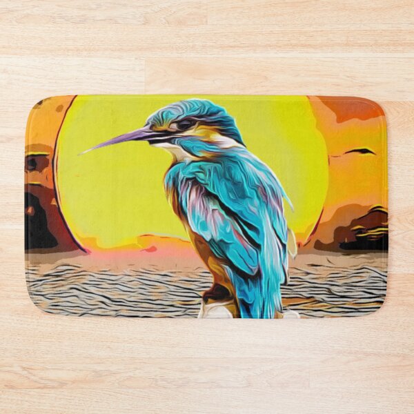 Item preview, African setting sun kingfisher design  designed and sold by TrippyEarth.