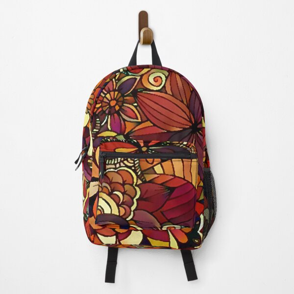 Artikelvorschau, Rotes und orangefarbenes Blumenmuster entworfen und verkauft von ClassicalAnime.