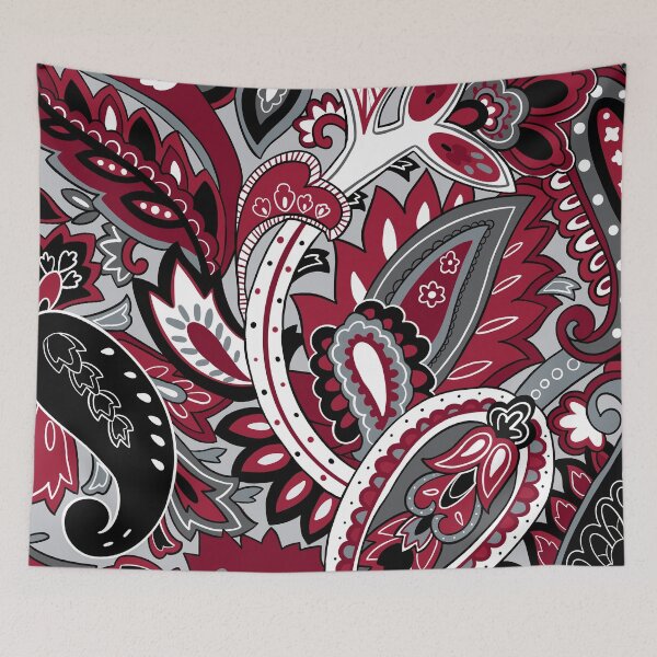 Item preview, red, black, white paisley designed and sold by briegot.