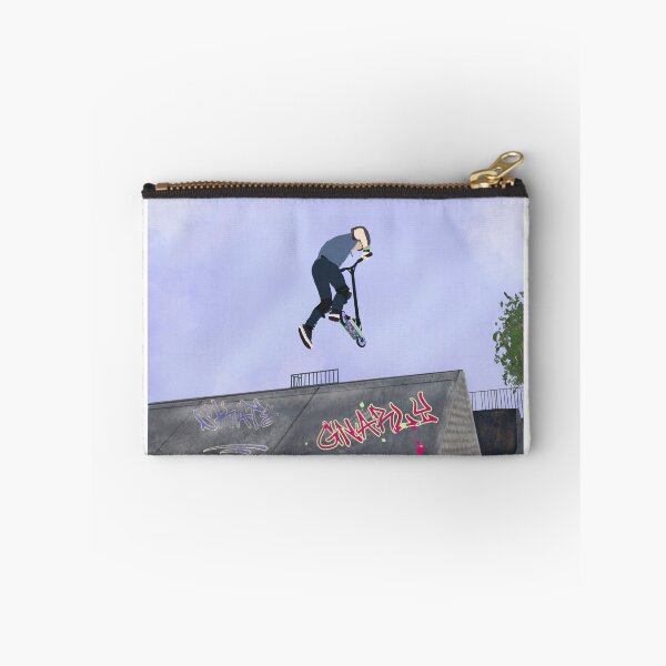 Item preview, Scooter rider trick print, skate park art designed and sold by Jurassic-Kate.